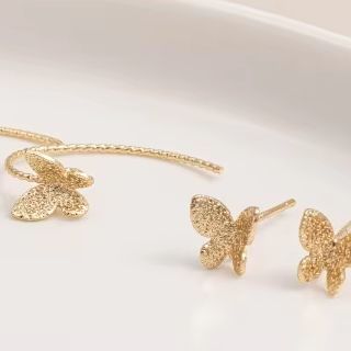 Embroidery Gold - 1Pair 925 Silver Needle 14K Gold-Plated