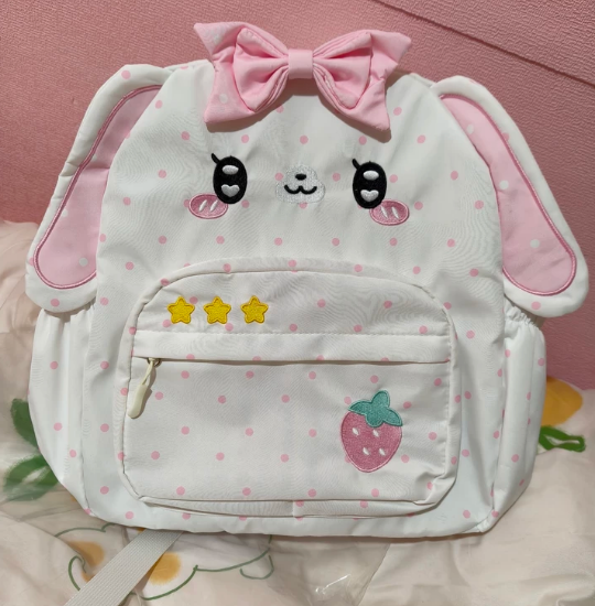 Embroidery Rabbit - Girl Backpacks Cute Strawberry Rabbit Ear