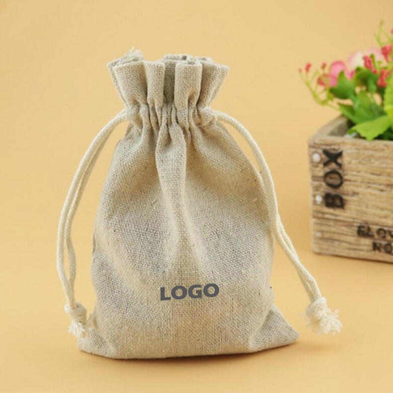 Linen Fabric Natural - 50 cái Linen Dây Kéo Túi
