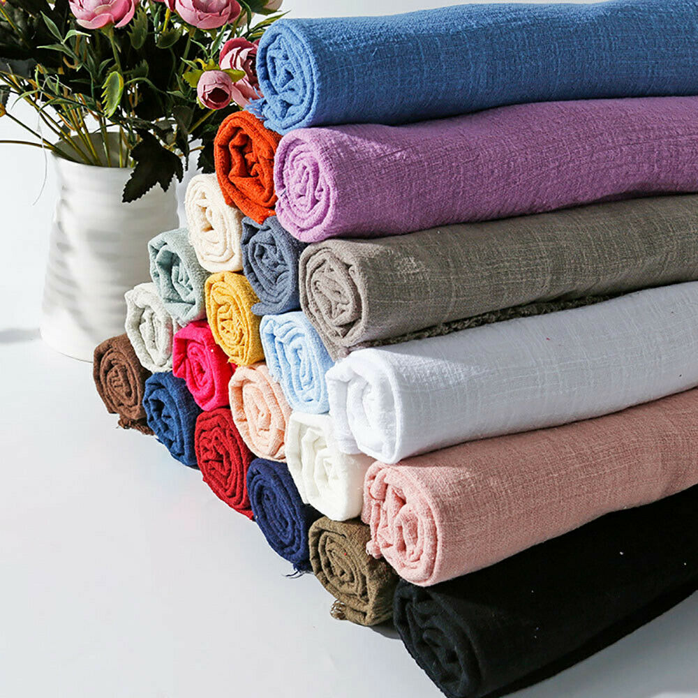 Linen Fabric Natural - Colorful Thin Linen Cotton Crepe Slub