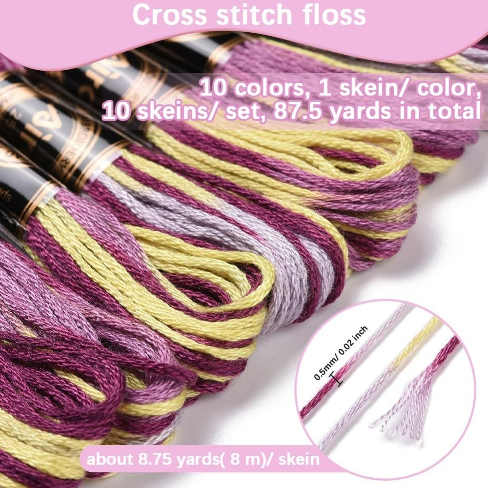 6 Strands Purple Variegated Em - đánh giá và giá Embroidery Stitches