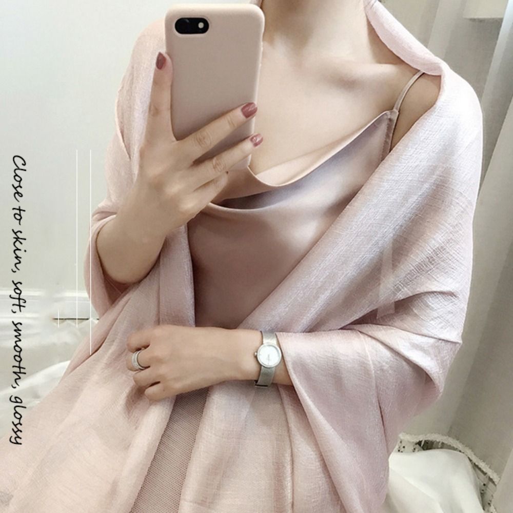 Linen Women Plain Scarf Fashio - đánh giá và giá Linen Fabric Natural