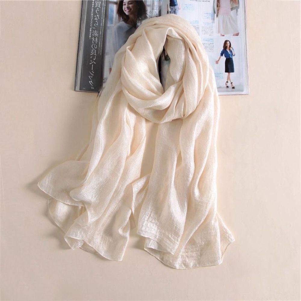 Linen Women Plain Scarf Fashio - đánh giá và giá Linen Fabric Natural