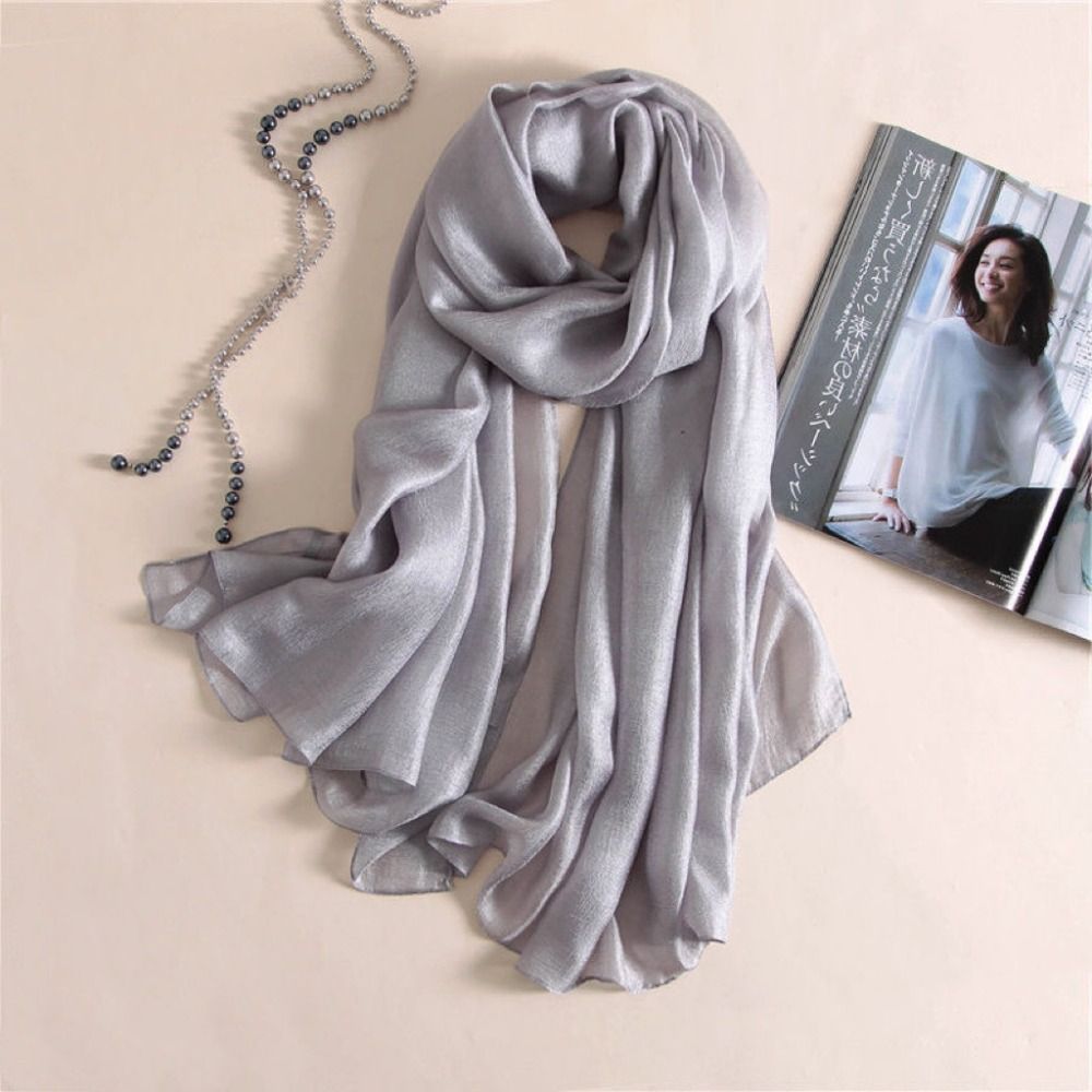 Linen Women Plain Scarf Fashio - đánh giá và giá Linen Fabric Natural