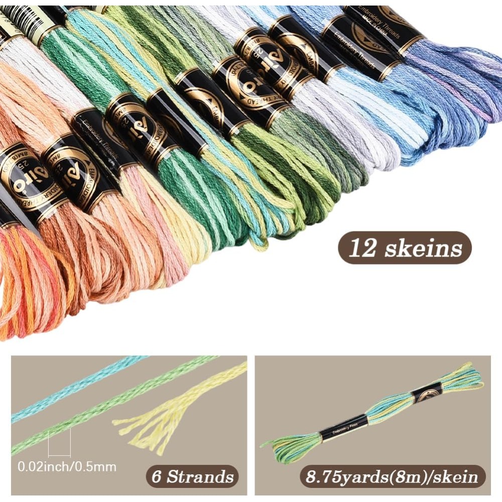 12 Skeins 105 Yards Cross Stit - đánh giá và giá Embroidery Stitches