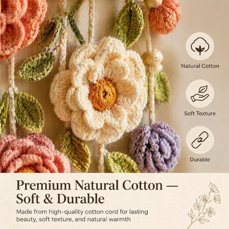 New Boho Handmade Cotton Flora - đánh giá và giá Linen Fabric Natural