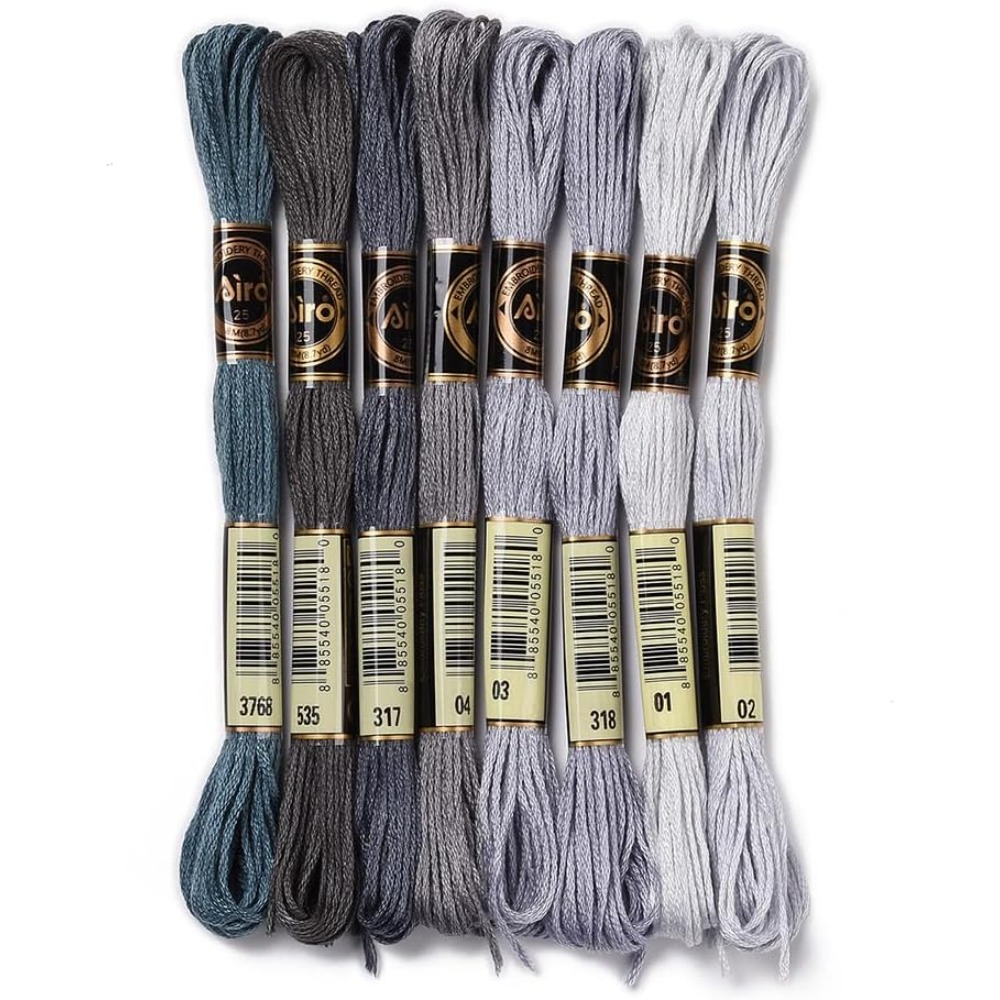 8 Skeins 70 Yards Grey Friends - đánh giá và giá Embroidery Stitches