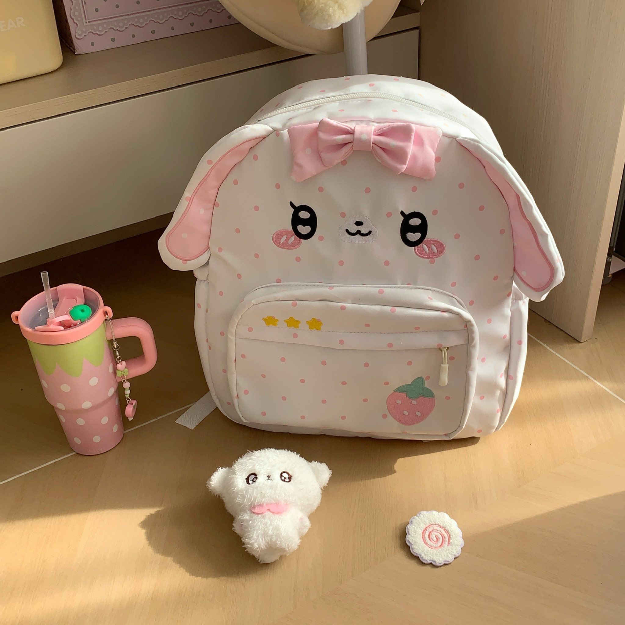 Girl Backpacks Cute Strawberry - đánh giá và giá Embroidery Rabbit