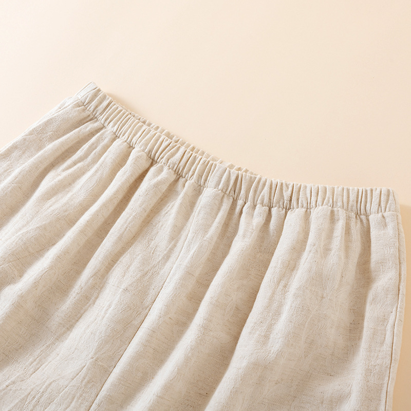 Japanese Style Women's V Neck  - đánh giá và giá Linen Fabric Natural
