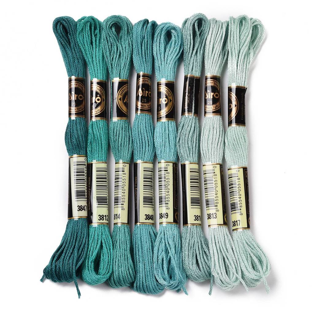 1Set 8 Skeins 0.5mm 6-Ply Poly - đánh giá và giá Embroidery Stitches