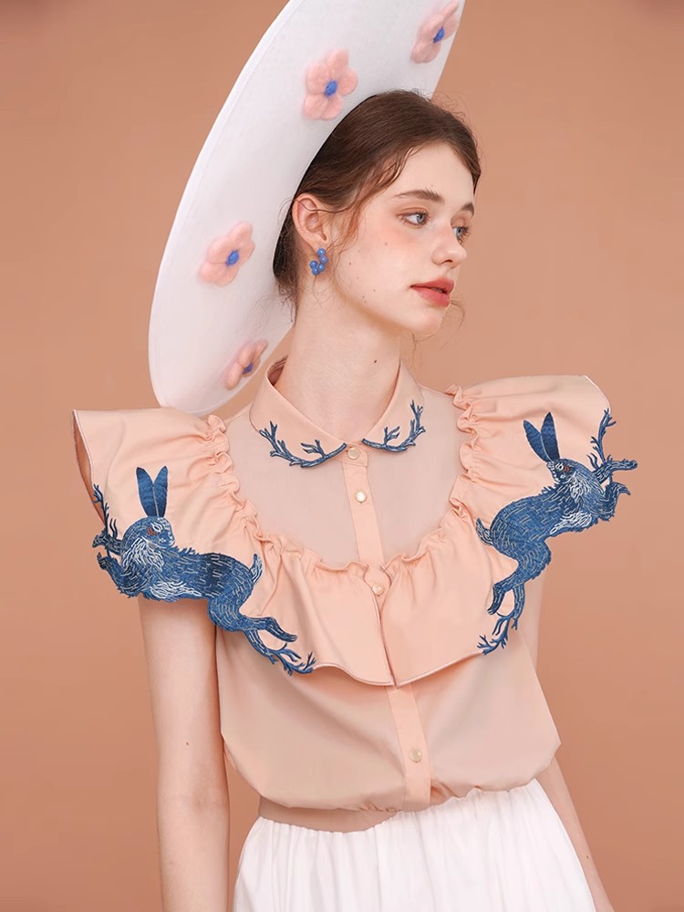 Rabbit Embroidered Shirt for W - đánh giá và giá Embroidery Rabbit
